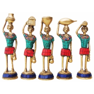 Brass Showpiece Rajasthani Musical Statue Set of 5