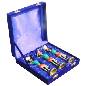 Brass Rajasthani Musical Statue Set of 3 Pcs with Velvet Box