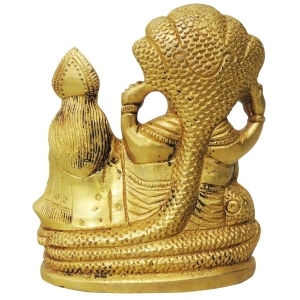 Brass Vishnu Laxmi Statue - 3.5 Inch Height, 2 Inch Width, 4.5 Inch Length
