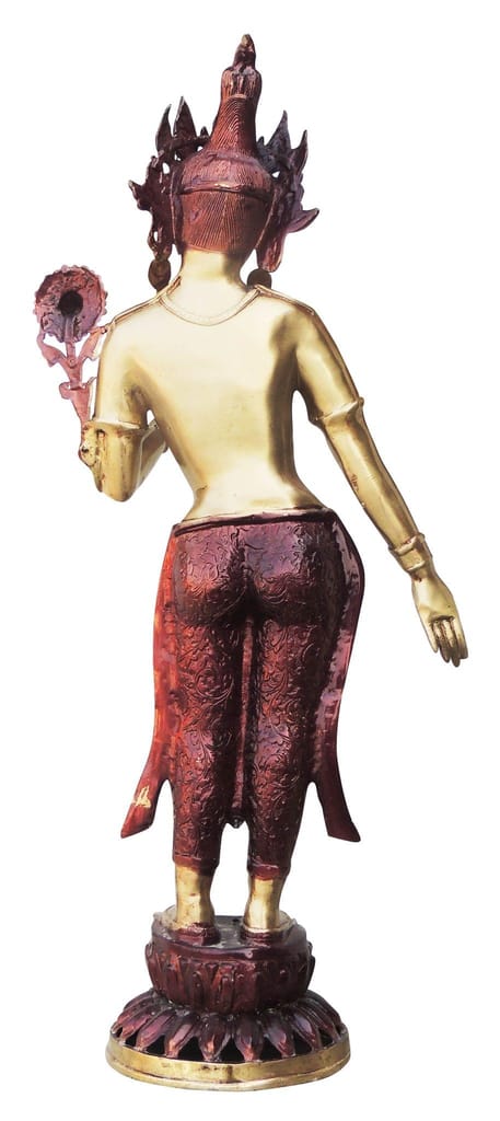 Brass Showpiece Tara Devi Statue - decorative home accent