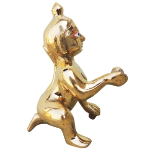 Brass Showpiece Laddu Gopal God Idol Statue 3x5x4.8 Inch