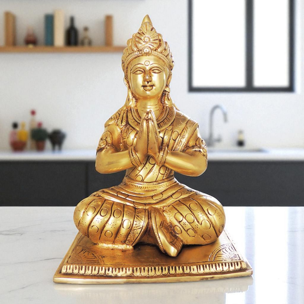 Brass Showpiece Parvati Ji God Idol Statue, brass material