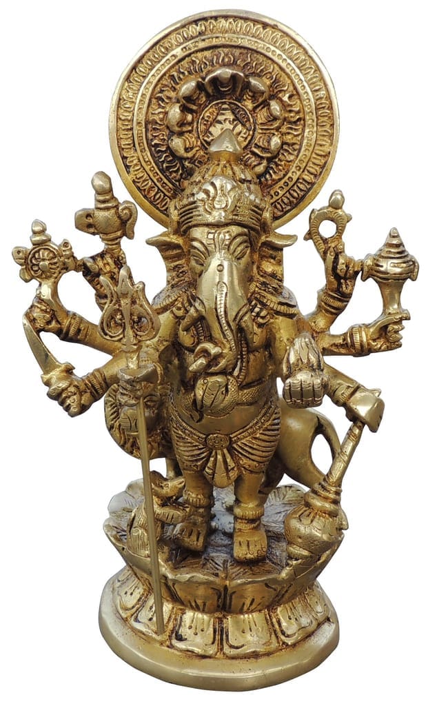Brass Showpiece Drishti Ganesh Stone Statue decorative item