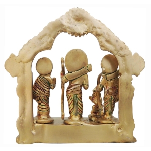 Brass Ram Dharbar Statue - 7.5 Inch Height, 3.3 Inch Width, 1.645 Kg Weight