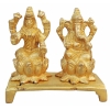Brass Showpiece Laxmi Ganesh Statue On Same Base - 3.5*1.5*3.4 Inch (BS888 A)