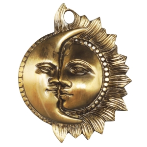 Brass Showpiece Half Sun & Moon Statue decorative item