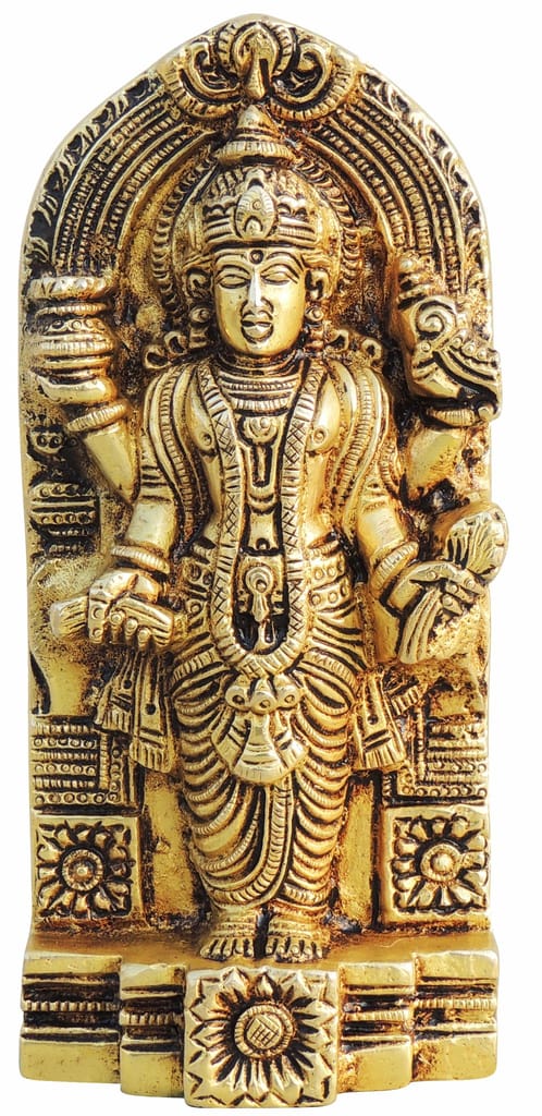 Brass Showpiece Dhanmantri Ji God Idol Statue 9 Inch