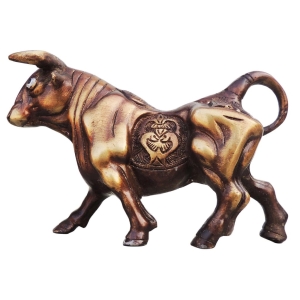 Brass Table Bull Statue Antique Finish Showpiece