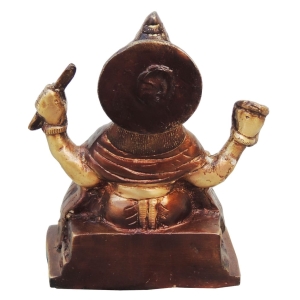 Brass Vishwakarma Statue 5.5 Inch Height 3 Inch Width 7.5 Inch Length