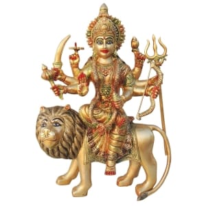 Brass Showpiece Durga Ji God Idol Statue - Brass
