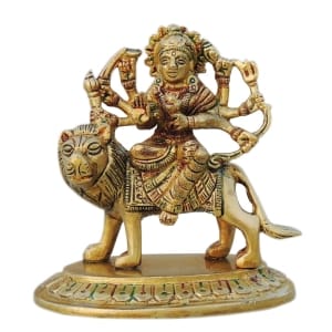 Brass Showpiece Durga Ji God Idol Statue, brass material