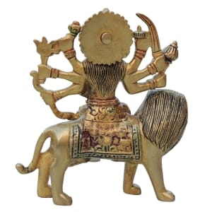 Brass Showpiece Durga Ji Idol Statue - 5*2*5.2 Inch (BS937 P)