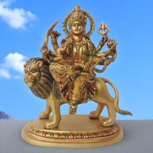 Brass Showpiece Durga Ji God Idol Statue - Brass