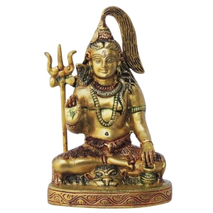 Brass Shiv Ji Statue - 4.2 Inch Height, 2.5 Inch Width, 1.08 KG Weight