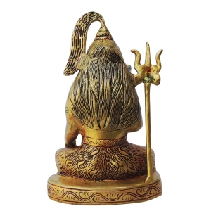 Brass Shiv Ji Statue - 4.2 Inch Height, 2.5 Inch Width, 1.08 KG Weight