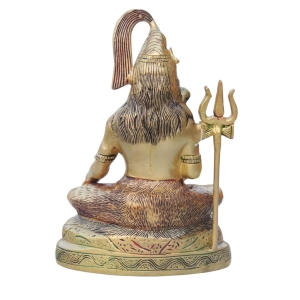 Brass Shiv Ji Statue - 6 Inch Height, 3 Inch Width, 9 Inch Length