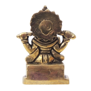 Brass Vishwakarma Ji God Idol Statue 3 Inch Height 2 Inch Length 1.5 Inch Width