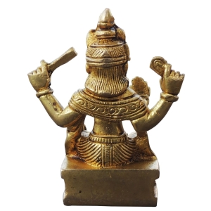 Brass Vishwakarma Ji God Idol Statue 3.5 x 2 x 4.5 Inch Handmade Craftsmanship