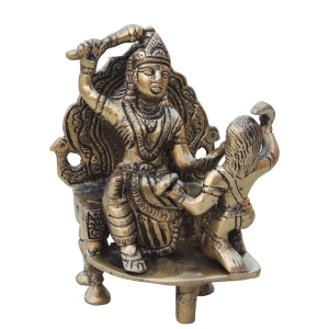 Brass Showpiece Baglamukhi Statue - decorative home accent