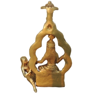 Brass BaglaMukhi God Idol Statue - 4 Inch Width, 2 Inch Depth, 7 Inch Height