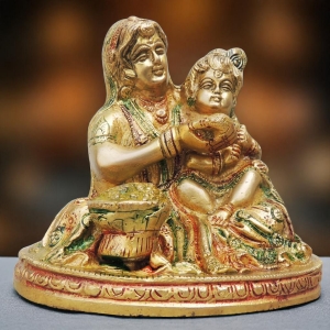 Brass Showpiece Krishna with Yashoda Maiya decorative item
