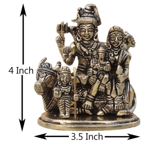 Brass Shiv Parivar God Idol Statue - 3.5 x 2.5 x 4 Inch, 0.7 KG