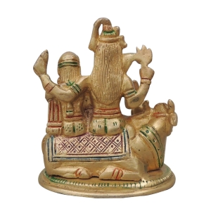 Brass Shiv Parivar Idol Statue - 3.5 Inch Height, Handmade Brass Figure