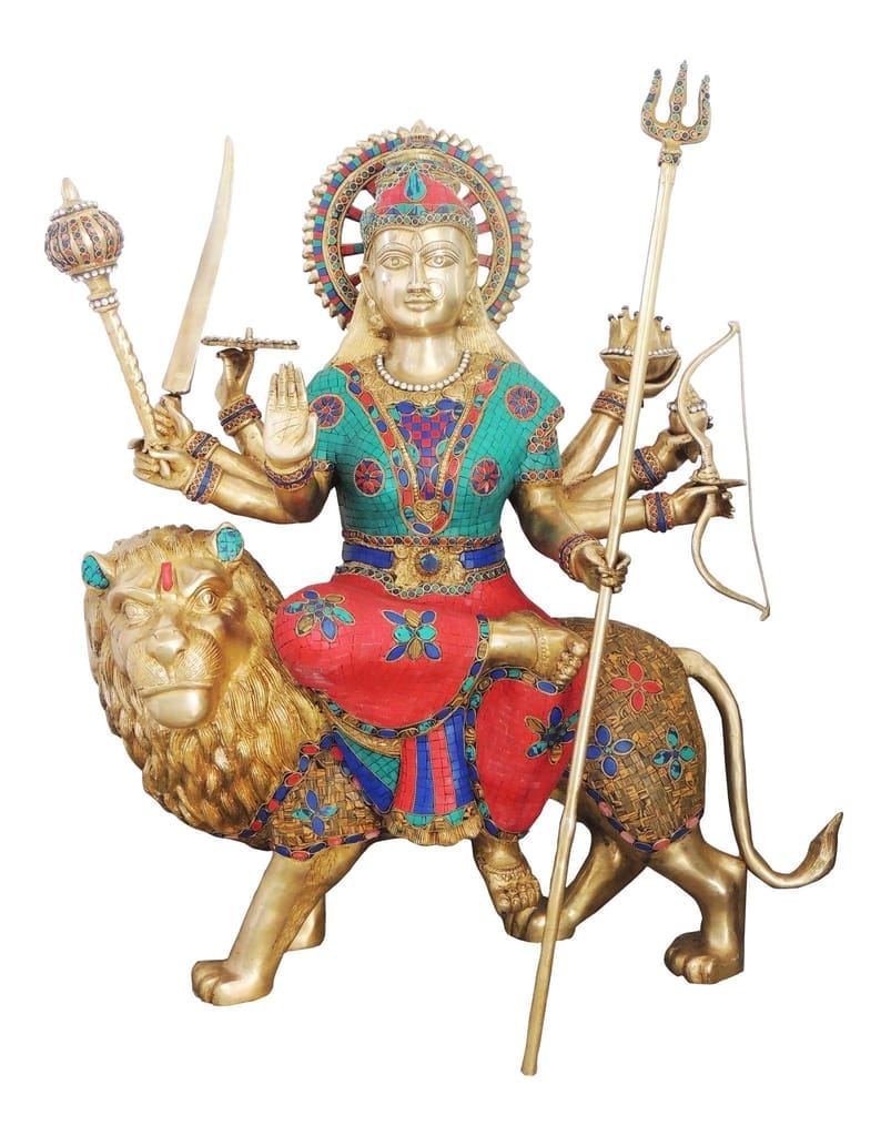 Brass Showpiece Durga Ji God Idol Statue Brass