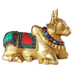 Brass Showpiece Nandi Idol Statue - decorative home accent