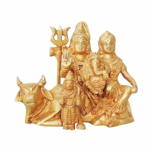 Brass Shiv Parivar With Nandi Statue 6x3x5 Inch Decorative Piece