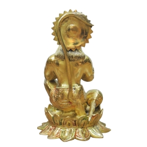 Brass Hanuman Ji Statue Idol - 9.2 x 9.2 x 15 Inch, 9.9 Kg