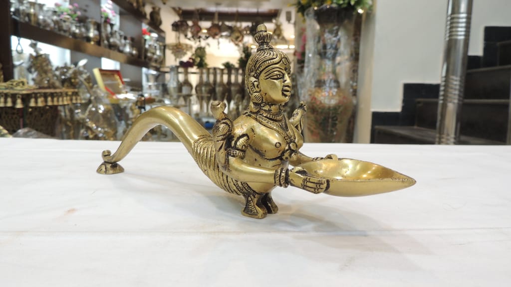 Brass Showpiece Snake Lady God Idol Statue