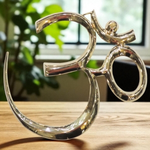 Brass Showpiece Wall Hanging Om - decorative brass art