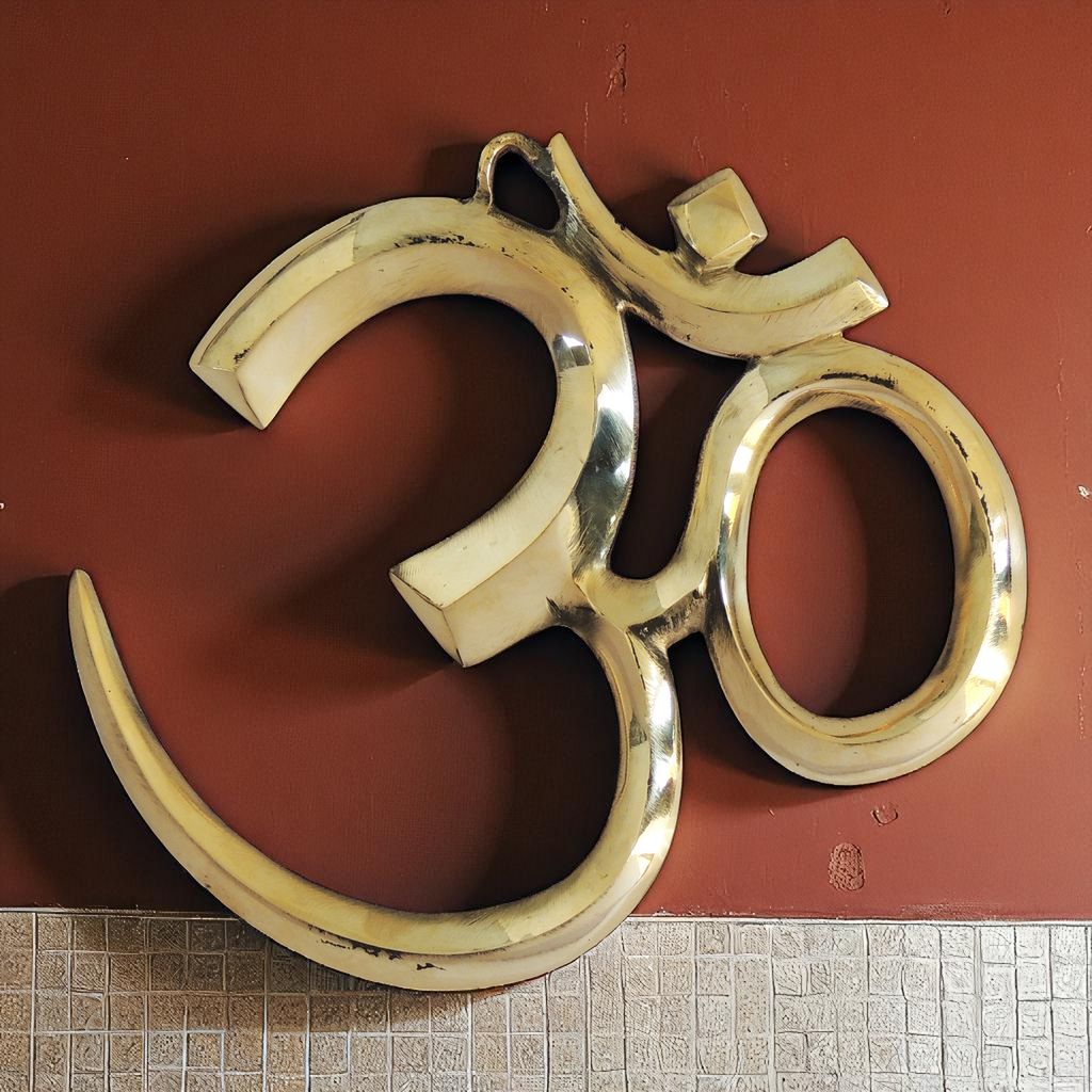 Brass Showpiece Wall Hanging Om - decorative wall art