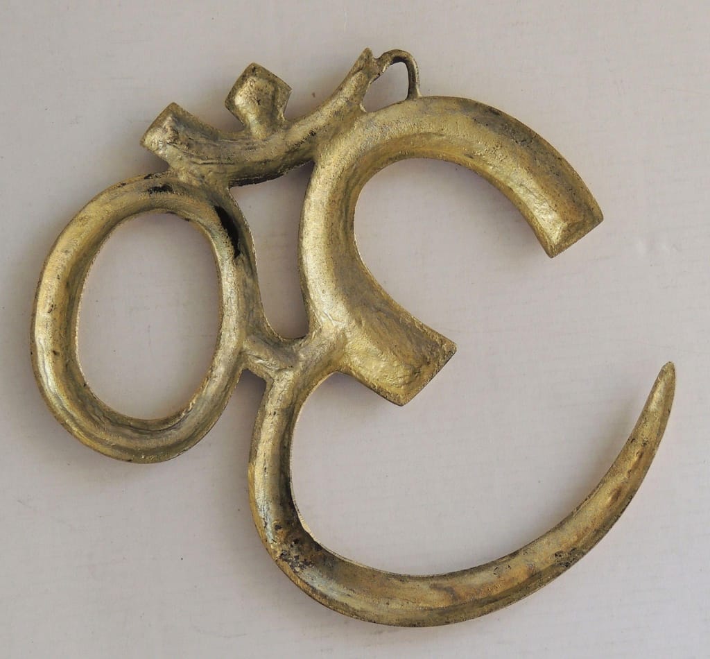 Brass Showpiece Wall Hanging Om - decorative wall art
