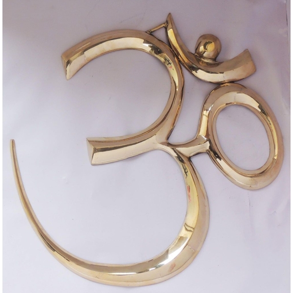 Brass Showpiece Wall Hanging Om - decorative wall art