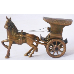 Brass Showpiece Horse Cart Statue decorative home accent