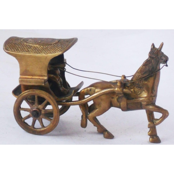 Brass Showpiece Horse Cart Statue decorative home accent