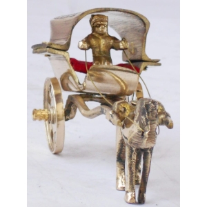 Brass Horse Cart Statue - 6 Inch Length, 2.5 Inch Width, 3 Inch Height