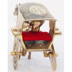 Brass Horse Cart Statue - 8 Inch Length, 3 Inch Width, 3.5 Inch Height